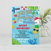 Water Park Verjaardag uitnodiging voor jongens en  (Staand voorkant)