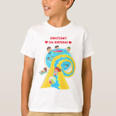 Water Park Zomer Zwembad Waterslide Verjaardagsfee T-shirt (Voorkant)