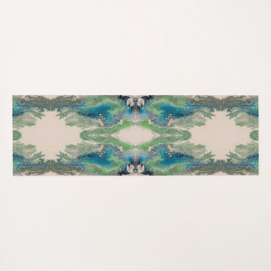Water Path Flow – Abstract Aqua & Green Fluid Art  Yogamat (Achterkant (horizontaal))