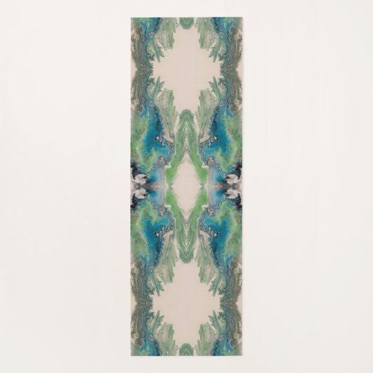Water Path Flow – Abstract Aqua & Green Fluid Art  Yogamat (Achterkant)