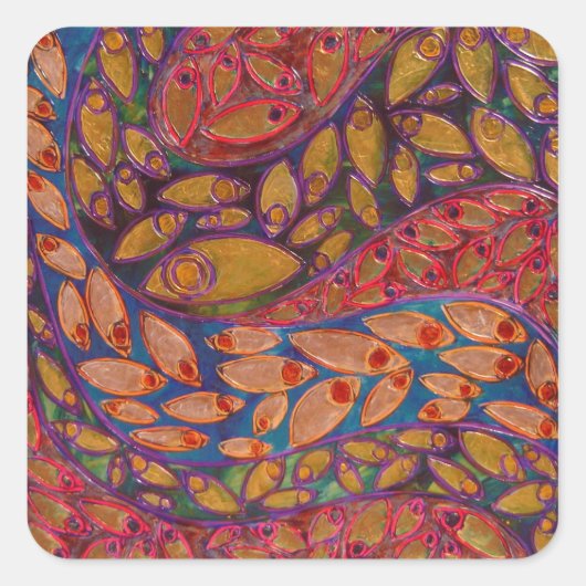 Water pauwen (schilderen) sticker (Voorkant)