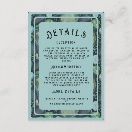 Water Pebbles - wedding enclosure card vertical Informatiekaartje (Voorkant)
