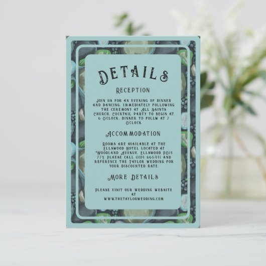 Water Pebbles - wedding enclosure card vertical Informatiekaartje (Staand voorkant)