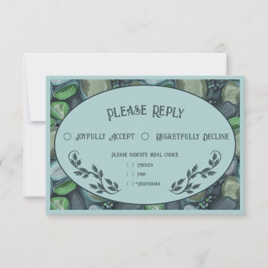Water Pebbles - Wedding RSVP kaart (Voorkant)
