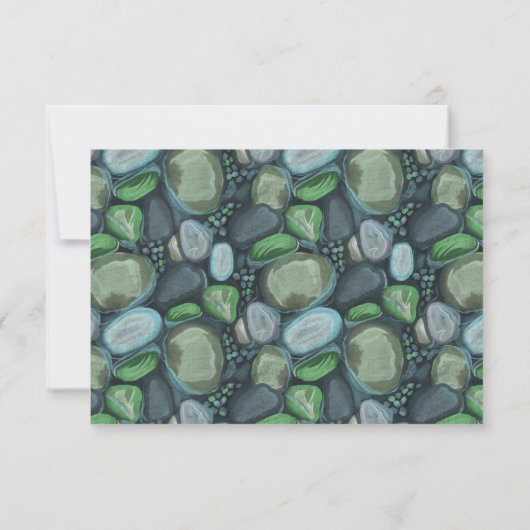 Water Pebbles - Wedding RSVP kaart (Achterkant)