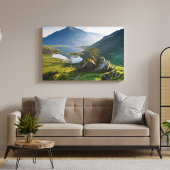 Water Pen yr Ole Wen Lake Idwal Snowdonia Park Canvas Afdruk