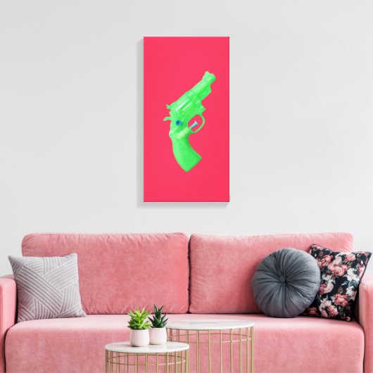 Water pistol toy Wasserpistole Spielzeug photoart Canvas Afdruk (Insitu (Woonkamer))