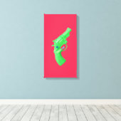Water pistol toy Wasserpistole Spielzeug photoart Canvas Afdruk (Insitu (Houten vloer))