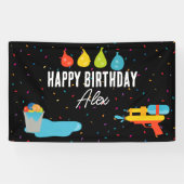 Water Pistool & Ballonnen Zomer Kids Verjaardagsfe Spandoek (Horizontaal)