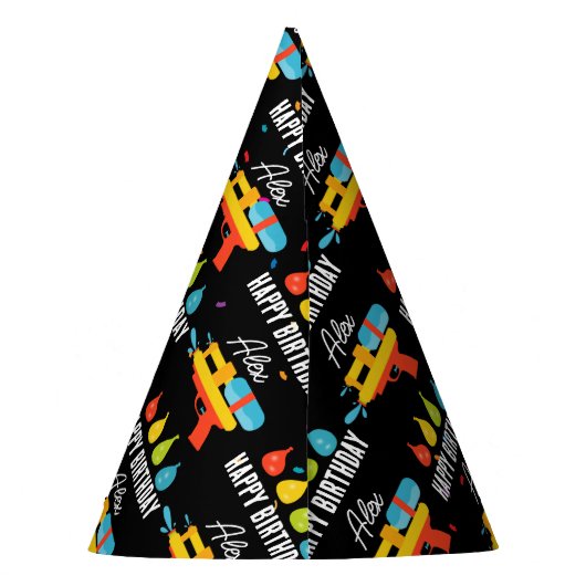 Water Pistool & Ballonnen Zomerfeest Feesthoedjes (Achterkant)