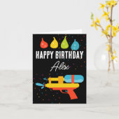 Water Pistool & Ballonnen Zomerfeest Kaart (Gele Bloem)