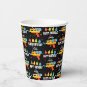 Water Pistool & Ballonnen Zomerfeest Papieren Bekers (Achterkant)