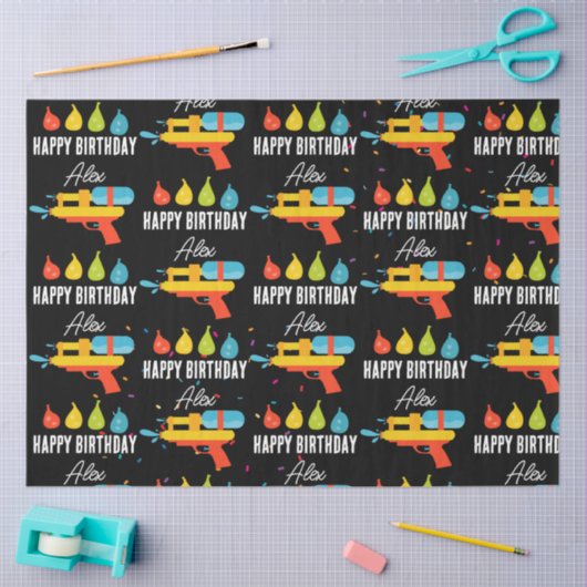 Water Pistool & Ballonnen Zomerfeest Tissuepapier (Craft)