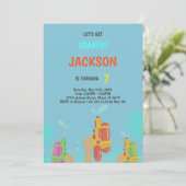 Water Pistool Birthday Invitation Kaart (Staand voorkant)