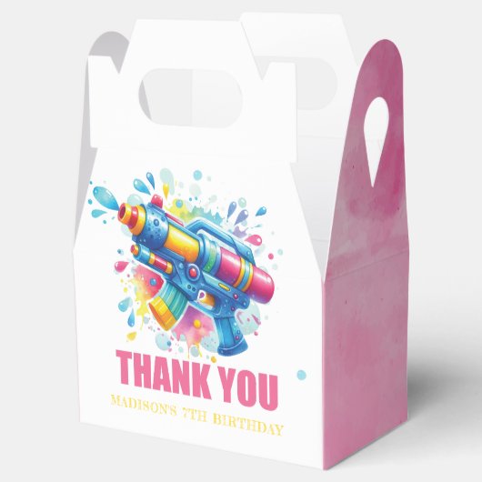 Water Pistool Custom Zomerverjaardag Bedankdoosjes (Geopend)
