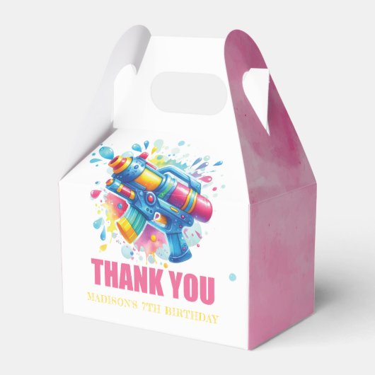 Water Pistool Custom Zomerverjaardag Bedankdoosjes (Voorkant Zijde)