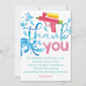 Water Pistool Foto Zomer Verjaardagsfeest Bedankkaart (Voorkant)