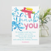 Water Pistool Foto Zomer Verjaardagsfeest Bedankkaart (Staand voorkant)