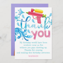 Water Pistool Foto Zomer Verjaardagsfeest Bedankkaart