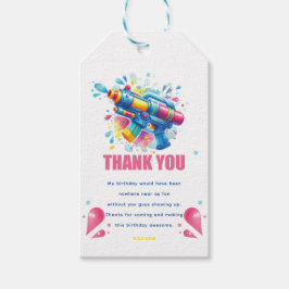 Water Pistool Meisje Verjaardag Custom Cadeaulabel