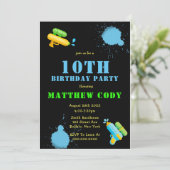 Water Pistool Splash Boy 10th Birthday Party nodig (Staand voorkant)