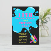 Water Pistool Splash Girl 11th Birthday Party nodi (Staand voorkant)