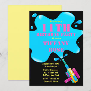 Water Pistool Splash Girl 11th Birthday Party nodi