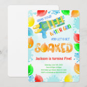 Water Pistool verjaardagsuitnodigingen Kaart (Voorkant / Achterkant)