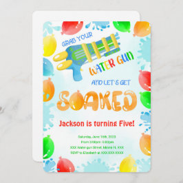 Water Pistool verjaardagsuitnodigingen Kaart