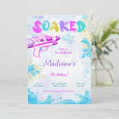 Water Pistool verjaardagsuitnodigingen Kaart (Staand voorkant)