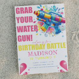 Water Pistool Zomer Meisje Verjaardagsfeest Kaart