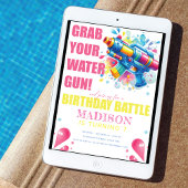 Water Pistool Zomer Meisje Verjaardagsfeest Kaart