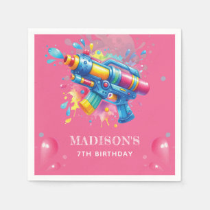 Water Pistool Zomer Verjaardag Gepersonaliseerd Servet