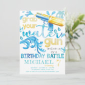 Water Pistool Zomer Verjaardagsfeest voor Boy Kaart (Staand voorkant)