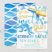 Water Pistool Zomer Verjaardagsfeest voor Boy Kaart (Voorkant / Achterkant)