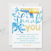 Water Pistool Zomer Verjaardagsfeestfoto Bedankkaart (Voorkant)