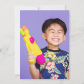 Water Pistool Zomer Verjaardagsfeestfoto Bedankkaart (Achterkant)