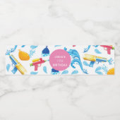 Water Pistool Zomer Verjaardagsfeestje Gepersonali Waterfles Etiket (Enkel label)