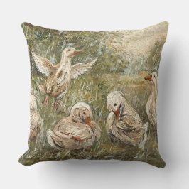 Water Play Whimsical Farmhouse Duck Family Pond Kussen