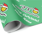 Water polo bal met Santa hoed aangepaste Kerstmis Cadeaupapier (Rol Hoek)
