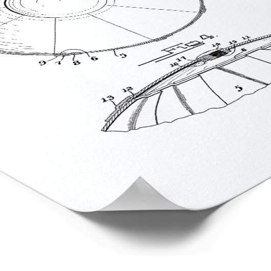 Water Polo Ball 1923 Patent Art White Paper Poster (Hoek)