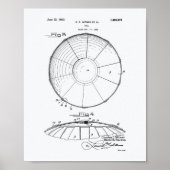 Water Polo Ball 1923 Patent Art White Paper Poster (Voorkant)