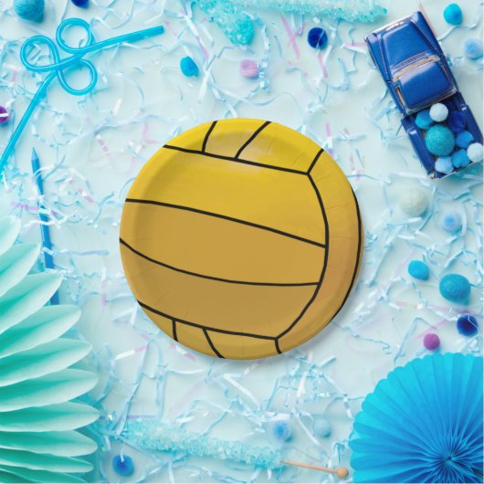 Water Polo Ball Gele Party Supplies Papieren Bordje (Feest)