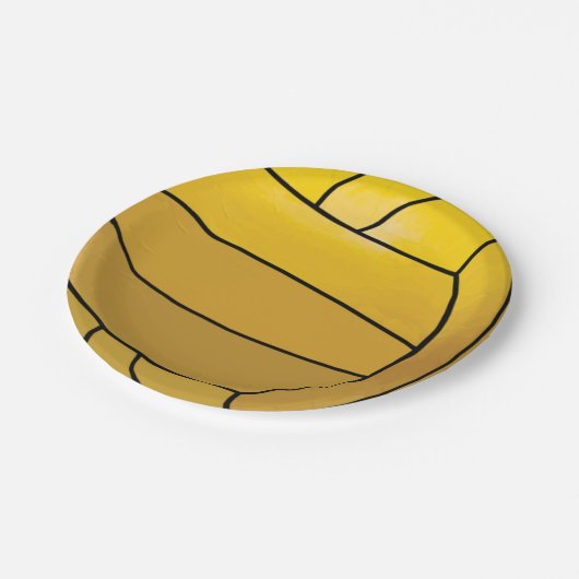 Water Polo Ball Gele Party Supplies Papieren Bordje (Gekanteld)
