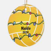 Water Polo Ball met Lichten Vakantie  Keramisch Ornament (Links)