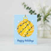Water Polo Ball Ornament Vakantie Kaart (Staand voorkant)