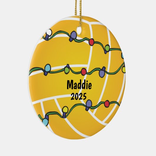Water Polo Ball With Lights Holiday Customizable Keramisch Ornament (Rechts)