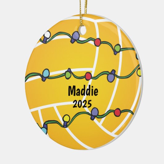 Water Polo Ball With Lights Holiday Customizable Keramisch Ornament (Links)