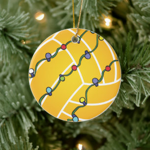 Water Polo Ball With Lights Holiday Keramisch Ornament