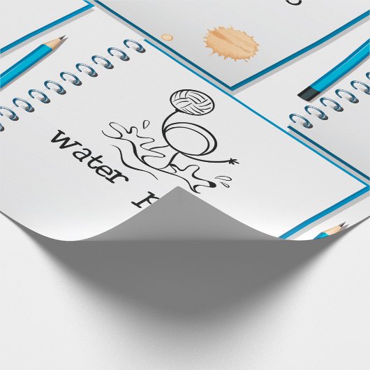 Water Polo Doodle Sketch Hand-getrokken watersport Cadeaupapier